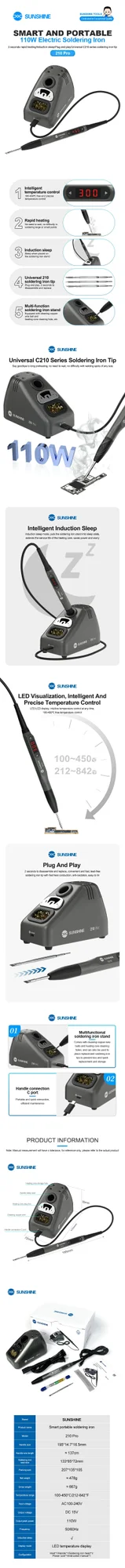 SUNSHINE 210 Pro Smart Portable Soldering Iron, Applications